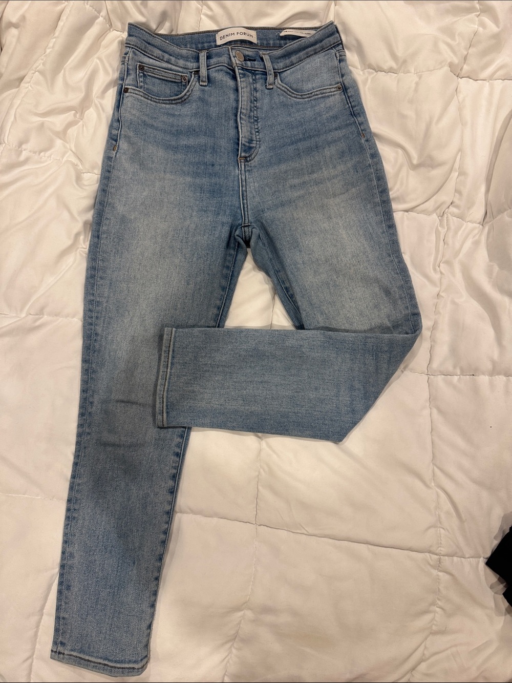 Denim Forum Light Blue High-Rise Skinny Jeans